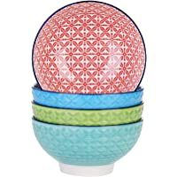 vancasso serie Macaron Juego de Cuencos para Cereales- 4 piezas 600ml Tazones Desayuno- Sopa- Vajilla Pintado a mano de…